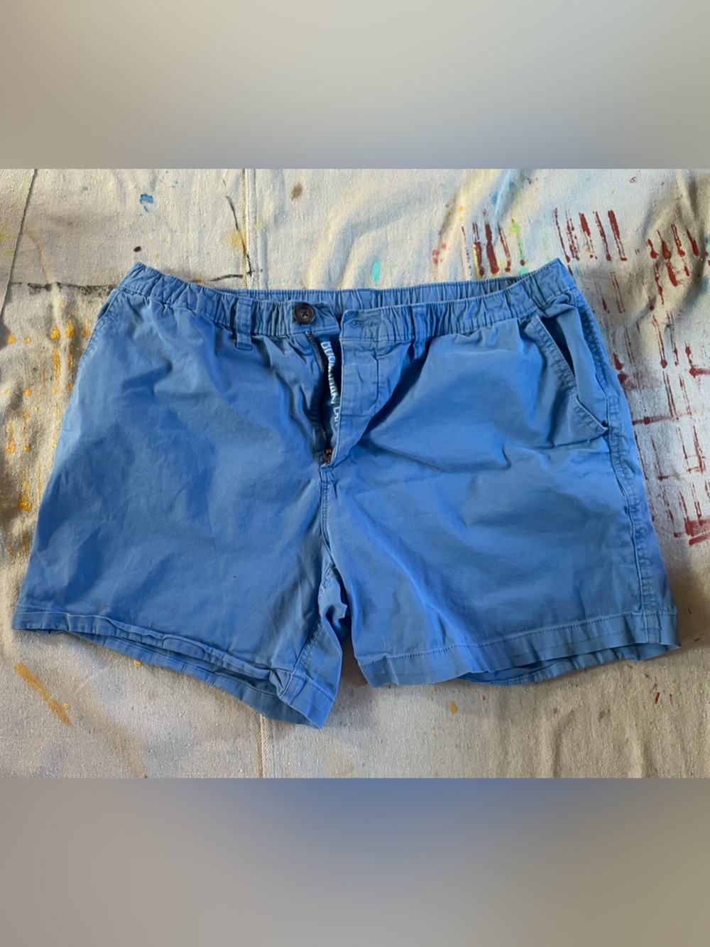 Men's Casual Blue Elastic-Waist Shorts